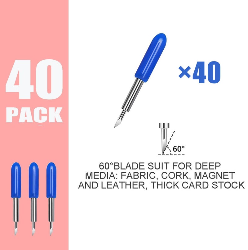 THANMAO 40 Pcs Replacement Blades Compatible with Explore Air 2/Air 3 /Maker/Maker 3 /4Cutting Machines-includ 40 PCS Deep Cut Blades - Image 2